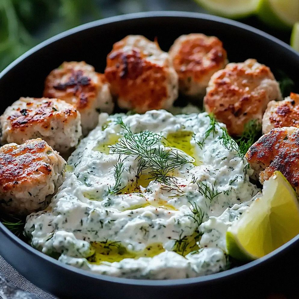 Aromatyczne greckie klopsiki z indyka z orzeźwiającym tzatziki