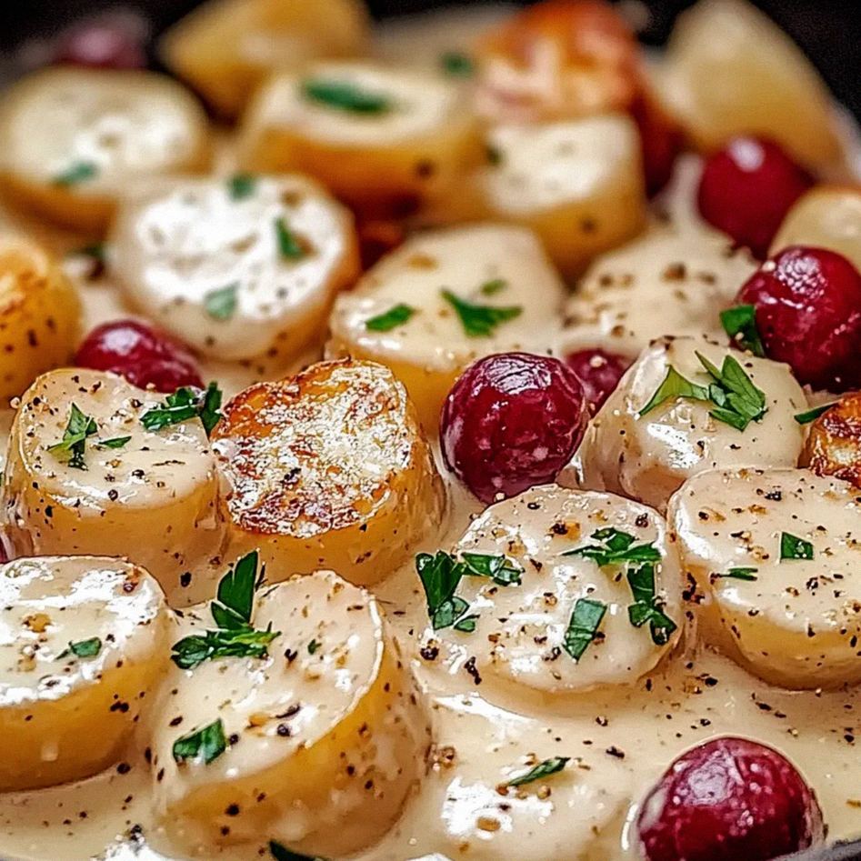 Kremowe ziemniaczki z patelni w aromatycznym sosie czosnkowym – Schritt 1